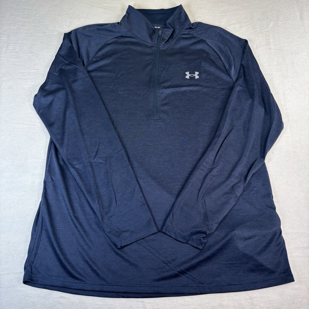 Under Armour Loose Coupe Mens Long Sleeve‎ 1/4 Zip Pullover XL Navy NWT